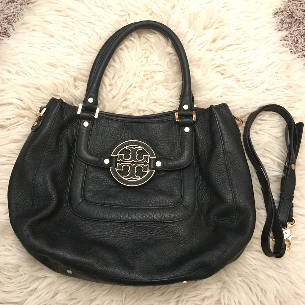 Tory Burch Black Amanda Hobo Purse